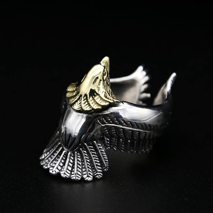 Gold & Silver Eagle Men's Ring – Wild Wings