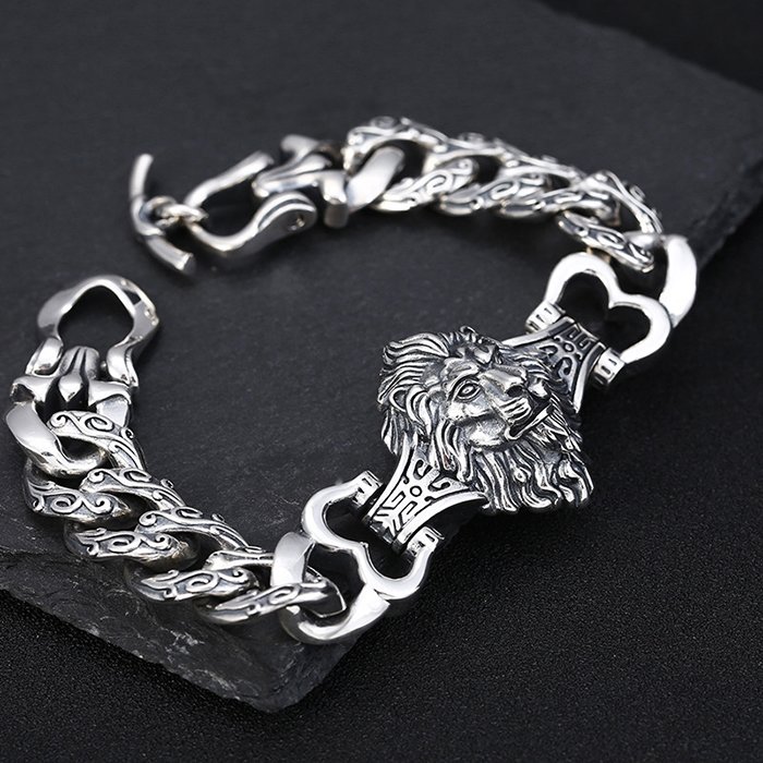 925 sterling silver fabulous cultural trendy lion face stylish kada bangle  bracelet pretty work attractive tribal belly dance jewelry nsk799 | TRIBAL  ORNAMENTS