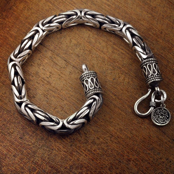Sterling Silver Byzantine Chain Bracelet - VVV Jewelry