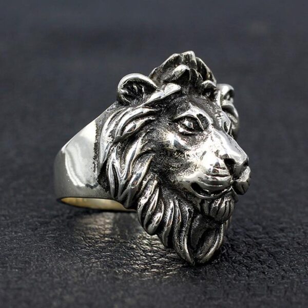 Sterling Silver Lion Head Ring - VVV Jewelry