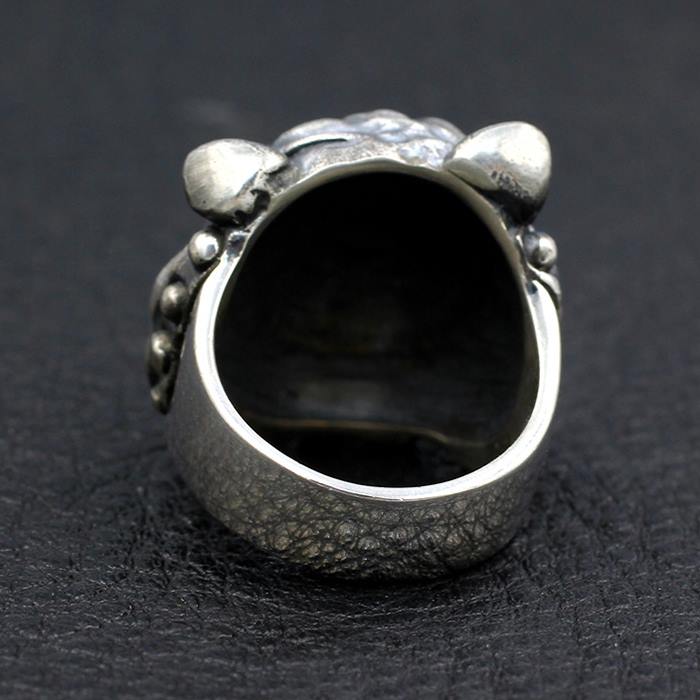 Mens Sterling Silver Pug Dog Ring - VVV Jewelry