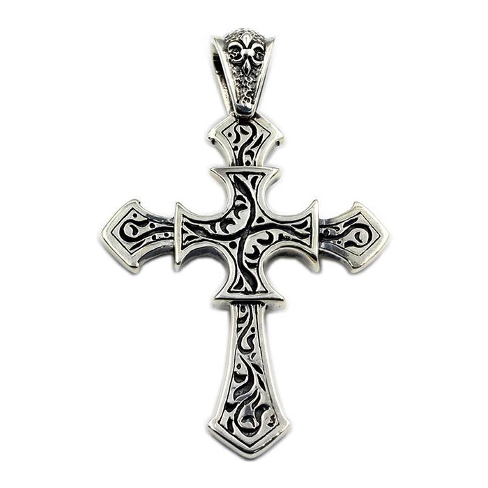 Large Cross Pendent Necklace, AB, Clear, Black or Pink Gems - MadeXonline